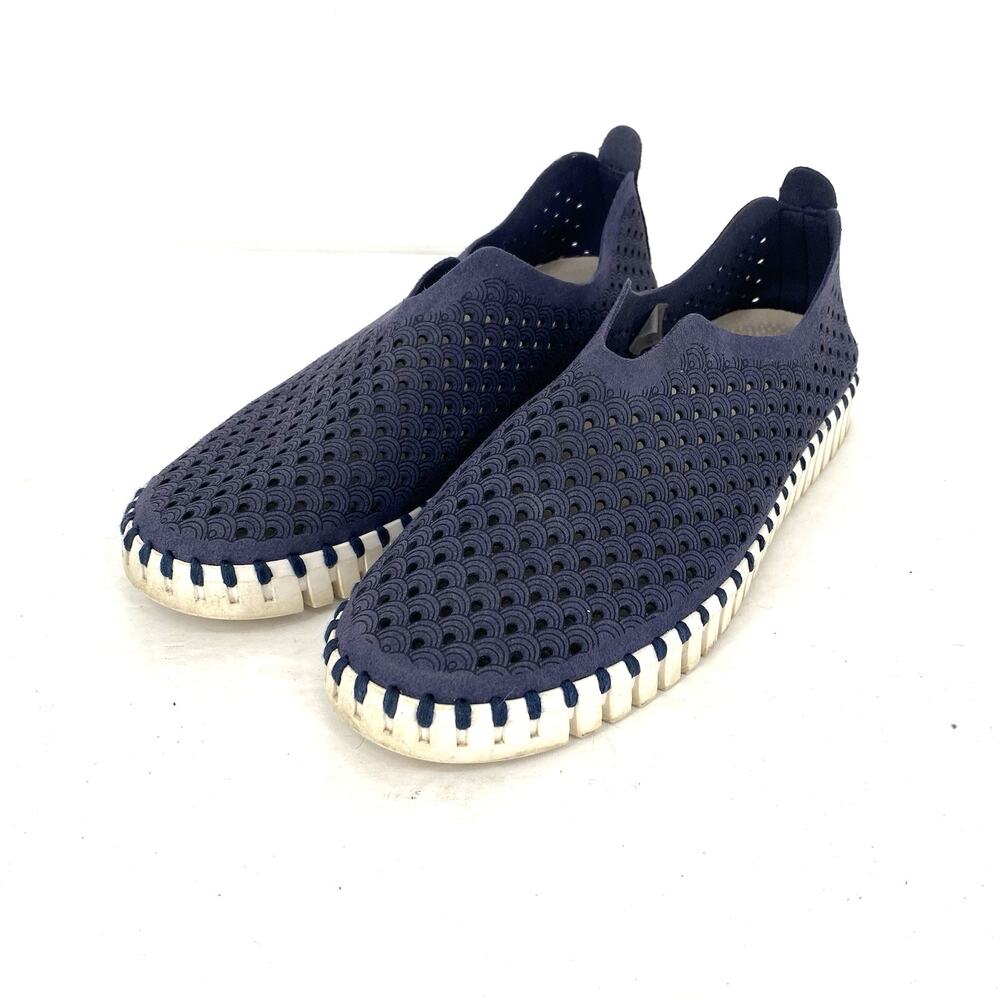 Ilse Jacobsen Tulip Laser Cut Slip On Flats Navy Blue EU 40 US 9.5 - Picture 8 of 8